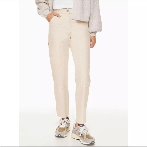 Aritzia Pants - Aritzia Wilfred Free Brennan Cargo Utility Pants Cream Birch Size 6 Straight Leg